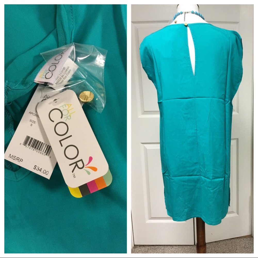 ❗️sale❗️NWT TURQUOISE SHEATH DRESS - Picture 2 of 6